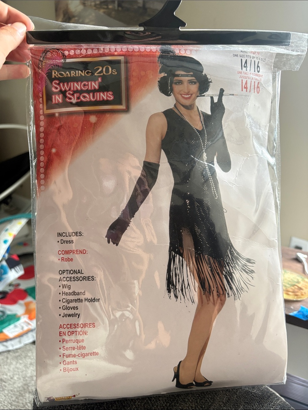 Roaring 20s Swingin' in Sequins Black Flapper Dress